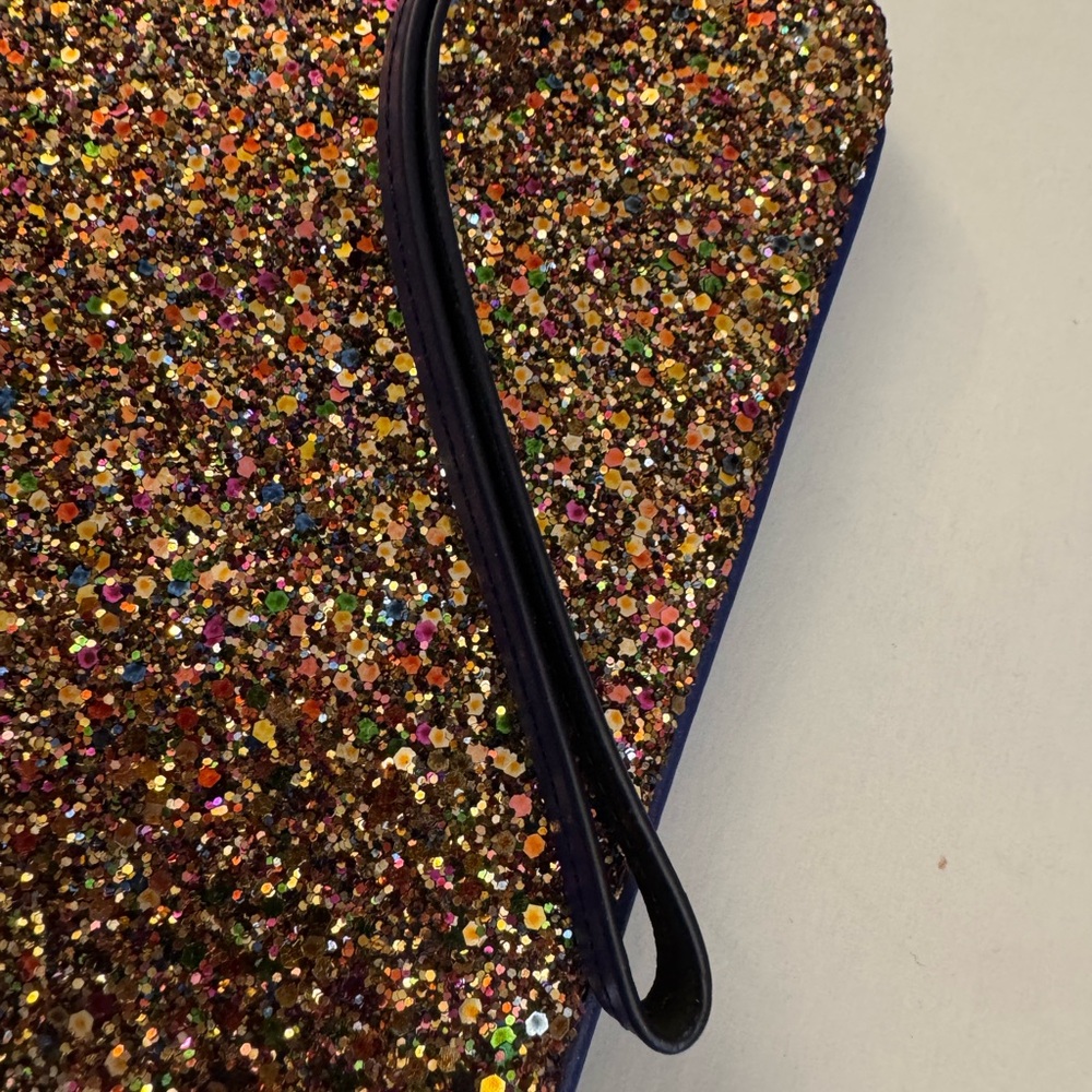 Glittering Multicolor Clutch Bag Blue J Crew HG5 - Picture 2 of 3